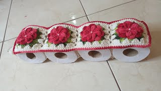 🌺Porta papel higiênico de 4 lugares 🌺 #vlogdecroche #inspiração