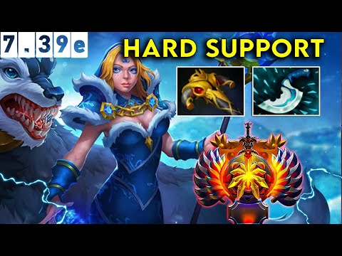 Crystal Maiden Immortal Hard Support - Dota 2 Patch 7.39e Pro Pub Gameplay