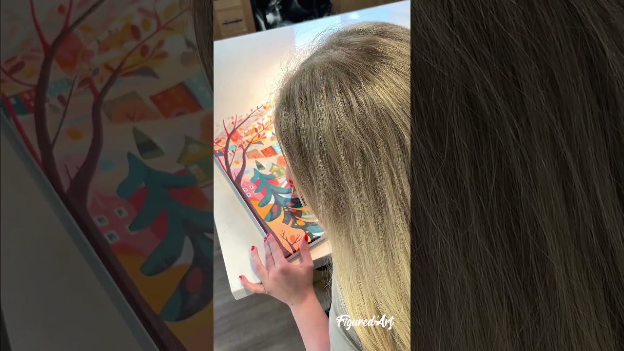 Figured'Art Paint by Numbers | Colourful Winter Village #FiguredArt #paintbynumbers #homedecor