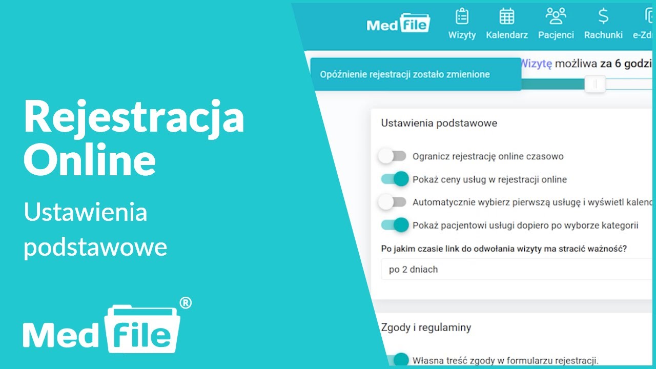 Rejestracja online - ustawienia podstawowe