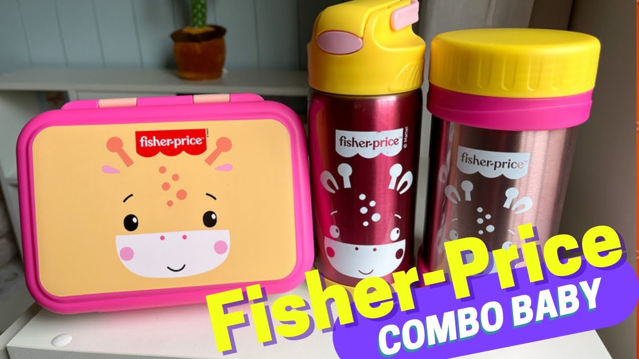 Kit lancheira Fisher Price/ Garrafa Térmica/ Pote Térmico e Lancheira #garrafatermica #escola