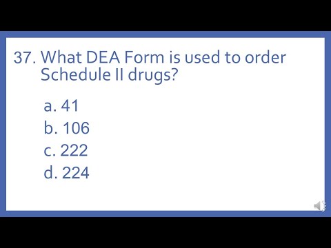 PTCB PTCE Practice Test Question 37 - DEA Order Form Number (Pharmacy Technician CPhT Test Prep)