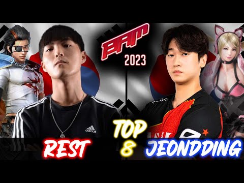 Tekken 7 - Rest (hwoarang) vs Jeondding (Chloe) Top 8 - BAM 13 (2023) - Top 8
