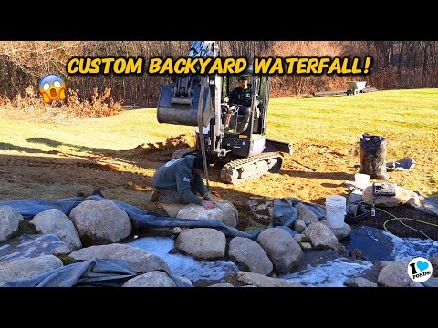 32ft Backyard Waterfall Build | Watch It Happen
