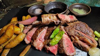 18oz Ribeye at Hidden Gem!   Osaka Sunset near the Strip!