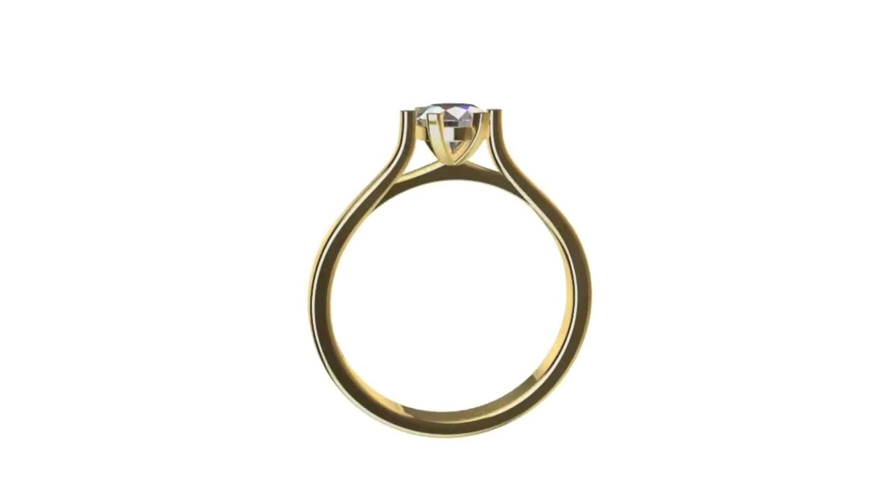 05ct Diamond Solitaire Engagement Ring 4 sizes 3D Print Model