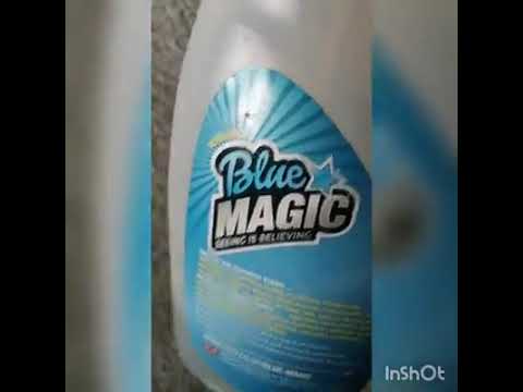 Blue Magic from VivaMK cleaner cleaning Oil off a carpet
