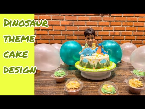 Dinosaur theme cake design #cakedecorating #buttercake #birthdaycelebration
