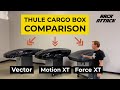 Thule Cargo Box Comparison: Vector VS Motion XT VS Force XT