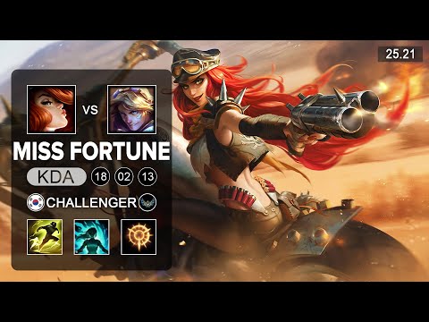 Miss Fortune vs Ezreal ADC - KR Challenger - Patch 25.21 Season 15
