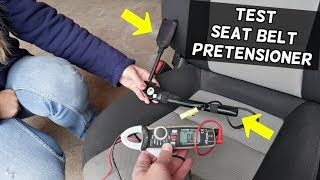 HOW TO TEST SEAT BELT PRETENSIONER RESISTANCE ON CHEVORLET GMC BUICK CADILLAC CHEVY