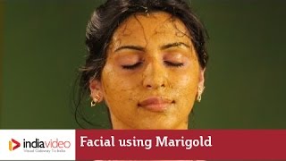 Facial using Marigold flowers 