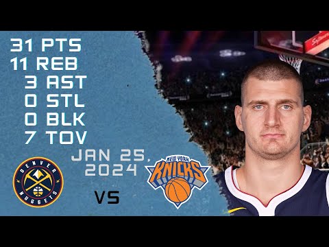 Nikola Jokic player Full Highlights vs KNICKS NBA Regular season game 25-01-2024