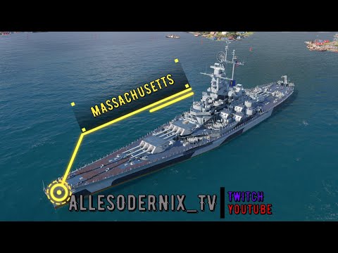 Vorstellung und Gameplay USA Schlachtschiff MASSACHUSETTS HE Brandwahrscheinlichkeit der Sekundär