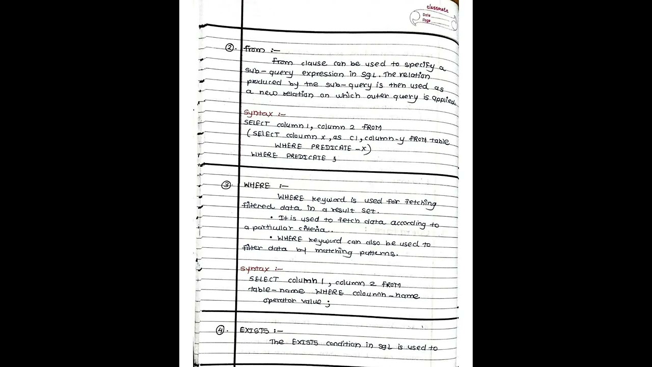 DBMS Basics Handwritten notes ,|| Database Menagement System