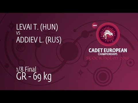 1/8 GR - 69 kg: L. ADDIEV (RUS) df. T. LEVAI (HUN), 5-0