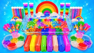 😍 Satisfying Sticky Goo ASMR! Rainbow Beads, Candy & Crunchy Mix-Ins 🌈