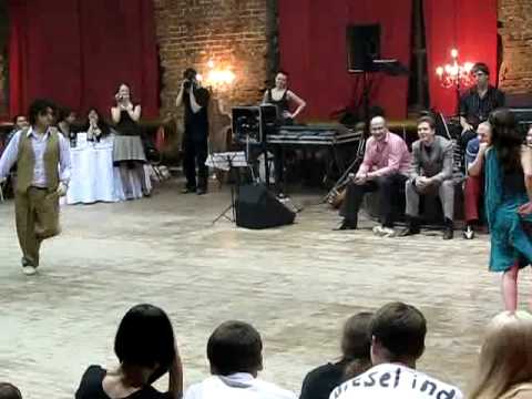  Federico Naveira  and  Inés Muzzopappa  are  dancing  to  the  chacarera  "  Chacarera Del Rancho  "