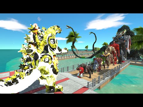 Godzilla Buring Kiryu vs Biollante OASIS DEATH RUN - Animal Revolt Battle Simulator