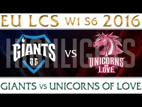 Giants vs Unicorns of Love Highlights EU LCS Week 1 Day 2 Spring 2016 S6 GIA vs UOL