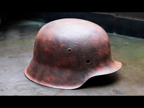 Rusty WWII German Helmet M42 Full Restoration