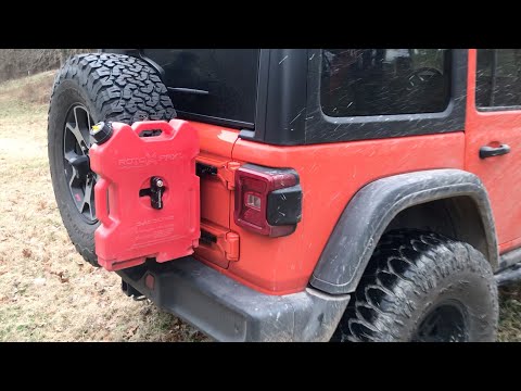 Jeep Wrangler JL Tailgate Hinge Rotopax Mount With Retrofit JL Tailgate Adapter Brackets