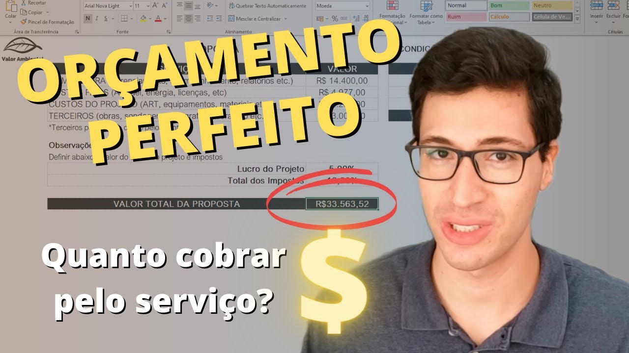Quanto cobrar por um serviço? | Orçamento na planilha de um licenciamento ambiental