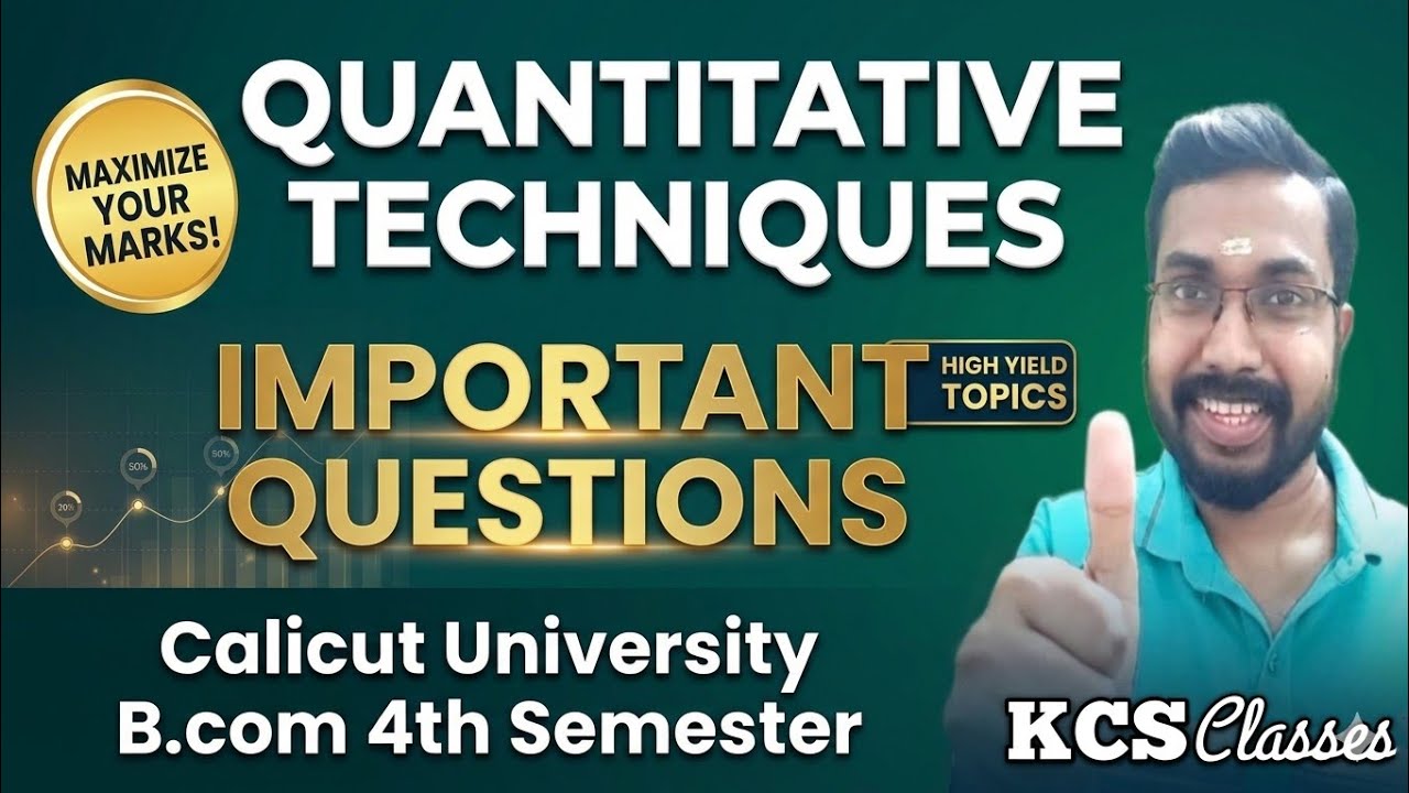 Quantitative Techniques Important Questions 🔥|Calicut University B.com 4th Semester 