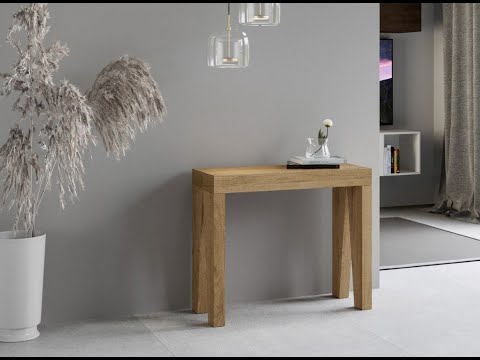 Console extensible gris béton 90x40/196 cm Naxo