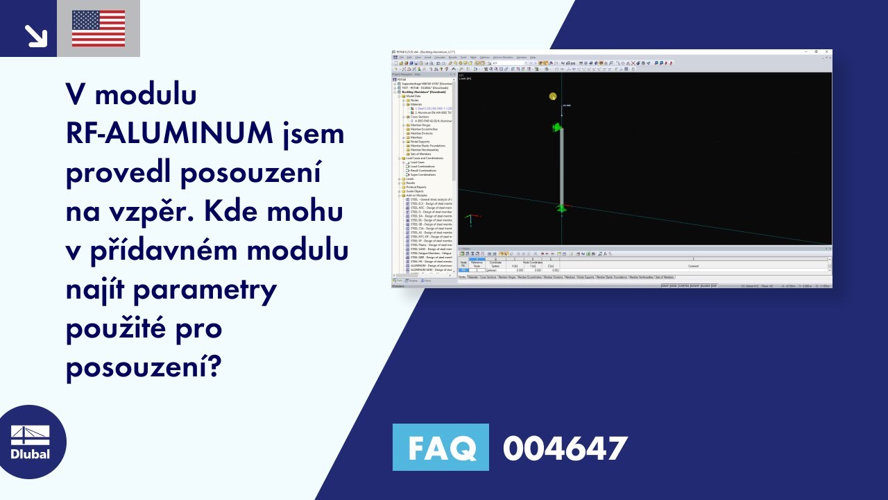 [EN] FAQ 004647 | V modulu RF-ALUMINUM jsem provedl posouzení na vzpěr. Kde najdu parametry ...