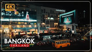 Platinum Mall to CentralWorld Night Walk 4K | Gaysorn Village Skywalk Tour