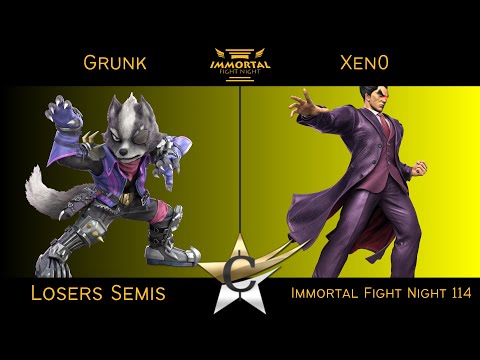 Immortal Fight Night 114 Losers Semis - Grunk (Wolf) vs Xen0 (Kazuya) Smash Ultimate - SSBU