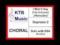 I Won T Say I M In Love Hercules Solo With SSA Choir Soprano 2 Part Only