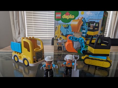 Lego Duplo 10931 Truck & Tracked Excavator Unboxing, Build, and ASMR Experience