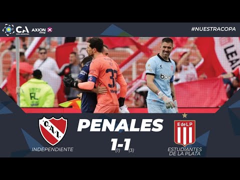 La definición por penales. Independiente 1 (1) - Estudiantes (LP) 1 (3). Octavos. Undécima edición.
