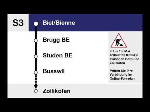 BLS Ansage - Begrüssung S3 Biel/Bienne – Zollikofen (–Bern) (De + Fr)