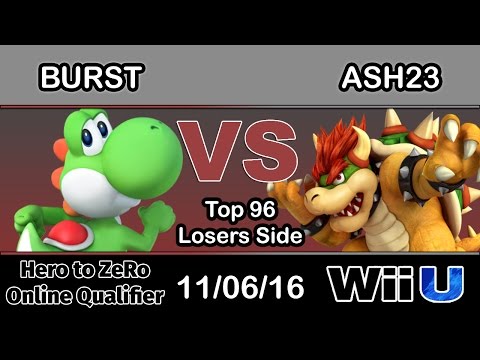 Hero to ZeRo - Burst (Yoshi) Vs. Ash23 (Bowser) Top 96 Losers Side - Smash Wii U