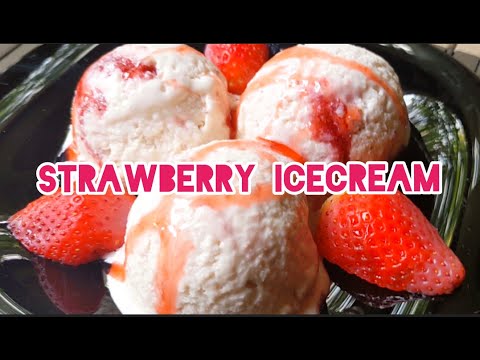 Strawberry Swirl Ice cream - Best, Tasty & Easy , with fresh cream #icecream #strawberry