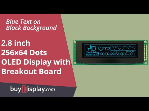 Connect Blue 2.8 inch OLED Display Module 256x64 SPI to Arduino,Raspberry Pi