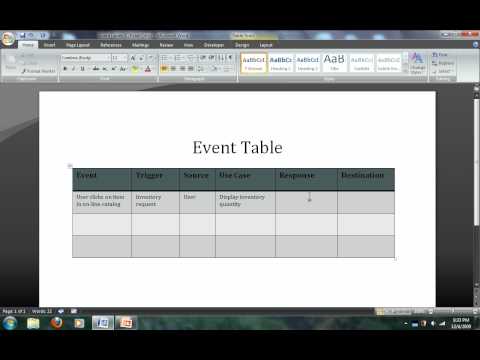 Systems Analysis Modeling- Event Tables.avi