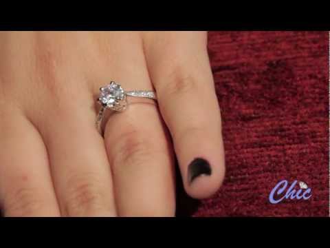 Gorgeous engagement ring, set with High quality round cz-item #8103