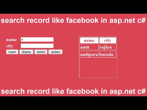 search record like facebook in asp.net c# using ajax