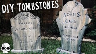 DIY Halloween Props 💀 Graveyard Tombstones made from Foam