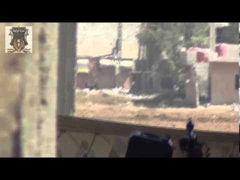 استهداف الفرقة الرابعة حرس دمشق برشاش دوشكا مواقع قوات النظام في قرية البويضة في ريف دمشق