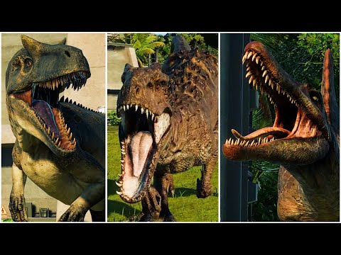 ALL CARNIVORES DINOSAURS ROAR IN GROUP (VOLUME+) | Jurassic World Evolution 2