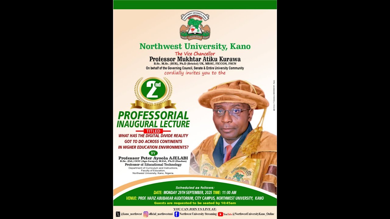 Inaugural Lecture delivered by Prof. Peter Ayoola Ajelabi