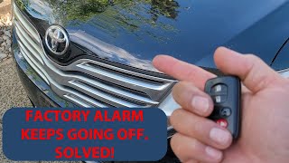 Factory Alarm Keeps Going Off Randomly. SOLVED. 2008-2017 Toyota Venza
