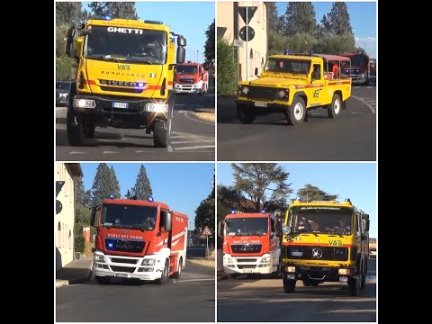 ABP + CA VAB Vinci + ABP VAB Limite sull'Arno + ABP MAN Vigili del Fuoco Firenze Ovest in sirena