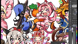 【寝るまで】RTTTデジとSMOKを描く
