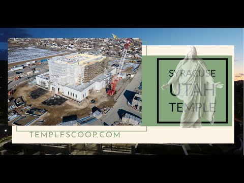Syracuse Utah Temple on a summer day by drone on August 30, 2021